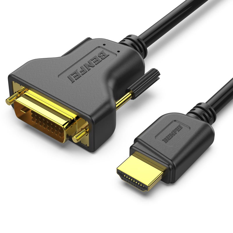 BENFEI HDMI to DVI Cable, 3ft Bidirectional DVI-D 24+1 Male to HDMI Male Adapter Cable High Speed Compatible 1080P Full HD Compatible for Raspberry Pi, Roku, Xbox One, PS4 PS3 - Image 1